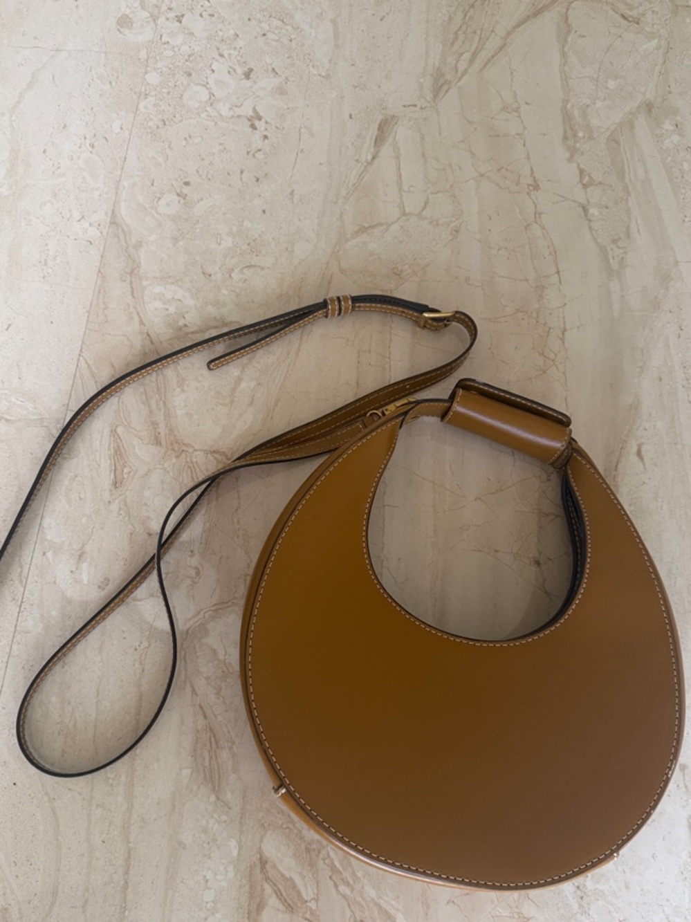 STAUD Crescent Mini Shoulder Bag in Ochre
